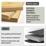 Baveke Bamboo Clothing Garment Rack 7 Tier Storage Shelf Coat Clothes Hanging Rack, Portable Wardrobe Closet Organizer With Top Shelf, Shoe Storage Shelves for Bedroom (Natural - 51.2 in) Baveke