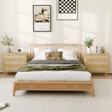 FURNIinspire 3 Drawer Dresser for Bedroom, Boho Dresser Chest with Handles for Bedroom Hallway Living Room FURNIinspire