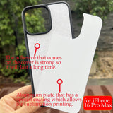 JUSTRY 10PCS Sublimation Blanks Phone Case Cover Printable Phone Cases Designed for iPhone 16 Pro Max, 6.9" Soft Rubber Case+ Aluminum Insert,Custom Printable, Anti-Slip Phone Shockproof Cover Black JUSTRY