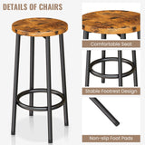 AWQM Walnut 3-Piece Kitchen Island Bar Table Set with Storage and Seating AWQM