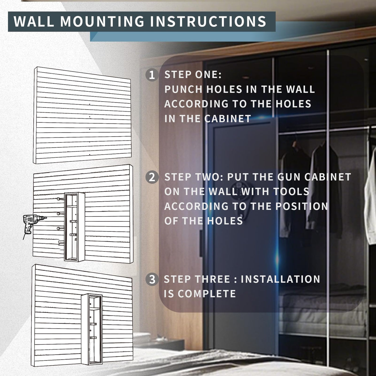 5-6 Gun Safe Cabinet for Rifles and Pistols With 3 Pistol Pouches and 2 Pockets for Home Security Quick Access via Biometric Lock No Assable Require Gun Safes with Adjustable Gun Rack for Shotguns AOJUFEO