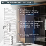 6 Gun Safe for Rifles and Pistols No Assembly Required With 3 Pistol Pouches for Home Security Quick Access via Biometric Lock Gun Safes with Adjustable Gun Rack for Shotguns (52"H x 11"D x 12"W) AOJUFEO