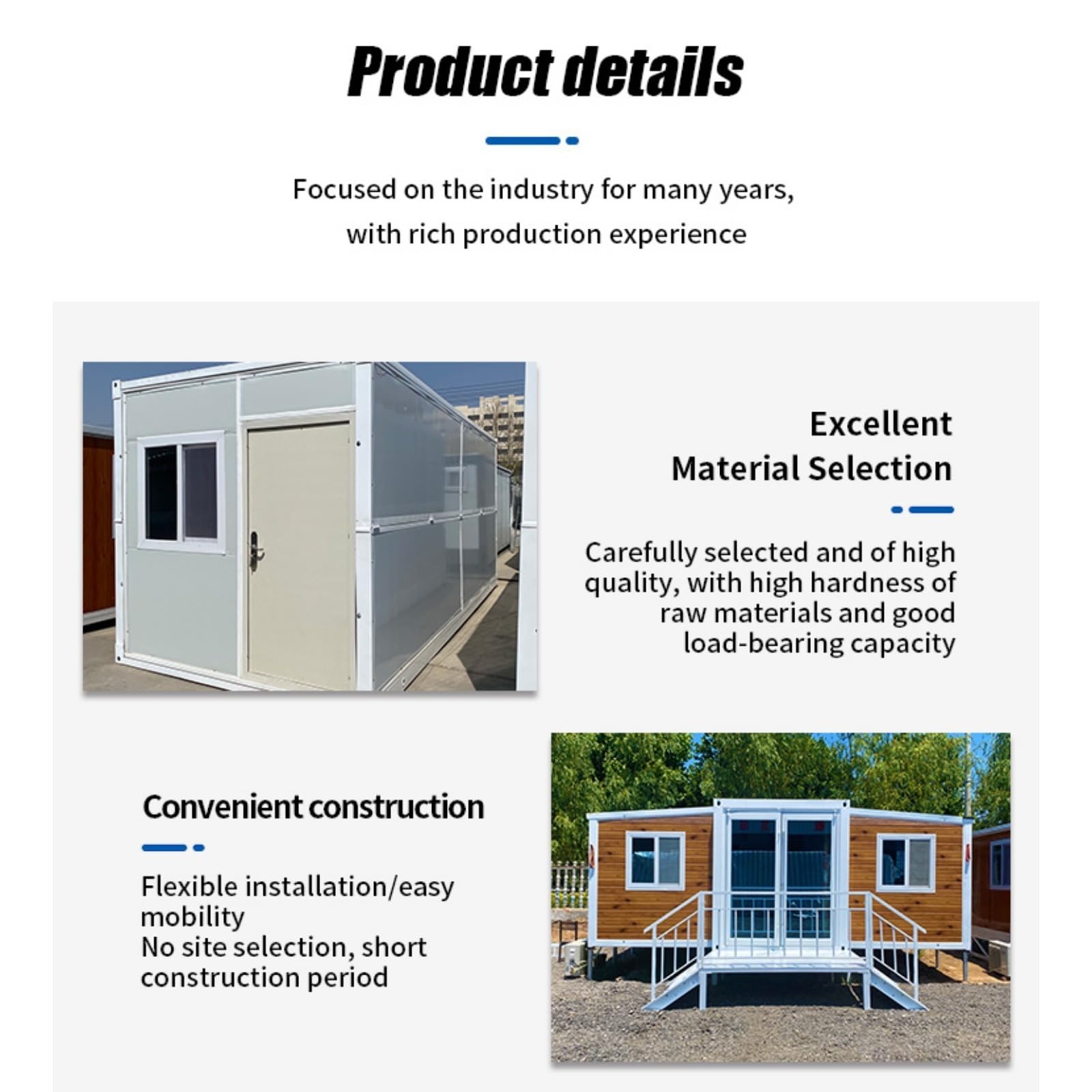 Customizable Foldable Prefab Tiny Home - Expandable Portable Mobile House for Adults, Ideal for Small Families with 1-3 Rooms, Kitchen, Attached Bathroom - Versatile Storage Shed Garden House - WoodArtSupply