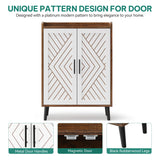 YITAHOME Shoe Cabinet with Doors, 5-Tier Shoe Storage Organizer with Adjustable Shelves, Modern Freestanding Wooden Shoe Rack Cabinet for Entryway, Hallway, Closet, Living Room, Brown & White YITAHOME