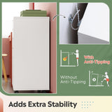 DEVAISE 7-Drawer Chest, Wood Storage Dresser File Cabinet with Wheels, White DEVAISE