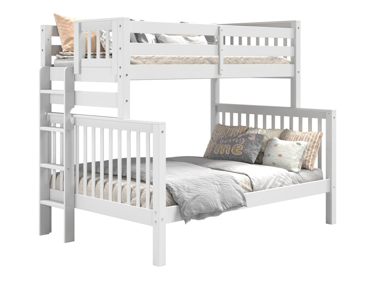 Bedz King BK961EL Bunk Bed, Twin over Full, White Bedz King