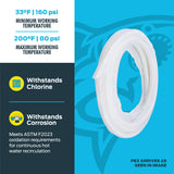SharkBite 3/8 Inch x 50 Feet White PEX-B, PEX Pipe Flexible Water Tubing for Plumbing, U855W50 SharkBite
