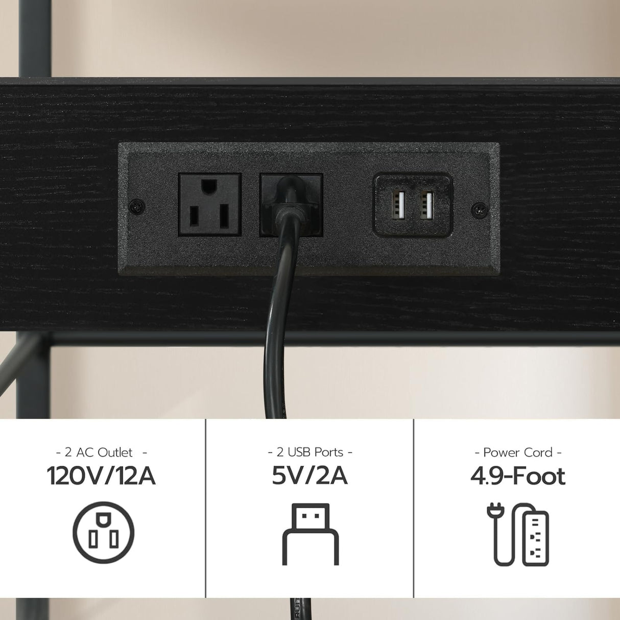 HOOBRO Kitchen Island with Storage, Kitchen Island Table with Power Outlet, 35.4" L 3 Tier Coffee Station and Microwave Stand, for Home, Kitchen and Dining Room, Black BB021ZD01 HOOBRO