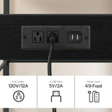 HOOBRO Kitchen Island with Storage, Kitchen Island Table with Power Outlet, 35.4" L 3 Tier Coffee Station and Microwave Stand, for Home, Kitchen and Dining Room, Black BB021ZD01 HOOBRO