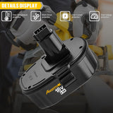 Ahomtikk 2Pack 6.5Ah Lithium-Ion Battery Replacement for Dewalt 18V XRP Battery DC9096 DC9098 DC9099 DE9096 DE9095 DW9096 DW9098 DW9095 DC9182 Dewalt 18V Batteries Ahomtikk