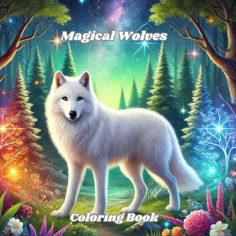 Magical Wolves: A Relaxing Coloring Book for Adults: Relieve Stress and Anxiety with Mystical Wolf Designs Majosta