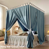 AIKASY California King Size Canopy Bed Frame, Thickened Metal Poles, Four Corner Brackets for Metal & Wood Beds AIKASY