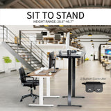 VIVO Electric Height Adjustable 71 x 30 inch Stand Up Desk, Active Workstation with Dark Walnut Table Top, Black Frame, 2 Button Controller, DESK-KIT-0B7D VIVO