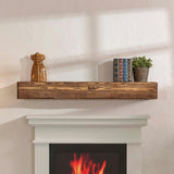 Adorwood Handmade Fireplace Mantel Shelf 60", Rustic Wood Mantles for Over Fireplace, Wall Mounted Floating Mantel Shelves for Living Room Decor (Dark Rustic, 60Lx6Hx8D inches) Adorwood