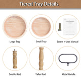 Krismax Decorative Tray - Two Tiered Tray Stand, Rustic Round Farmhouse Style Tiered Tray Decor, Farmhouse 2 Tiered Serving Tray, Holiday Decoration Wooden Tray for Coffee Table Display Stand(Brown) Krismax