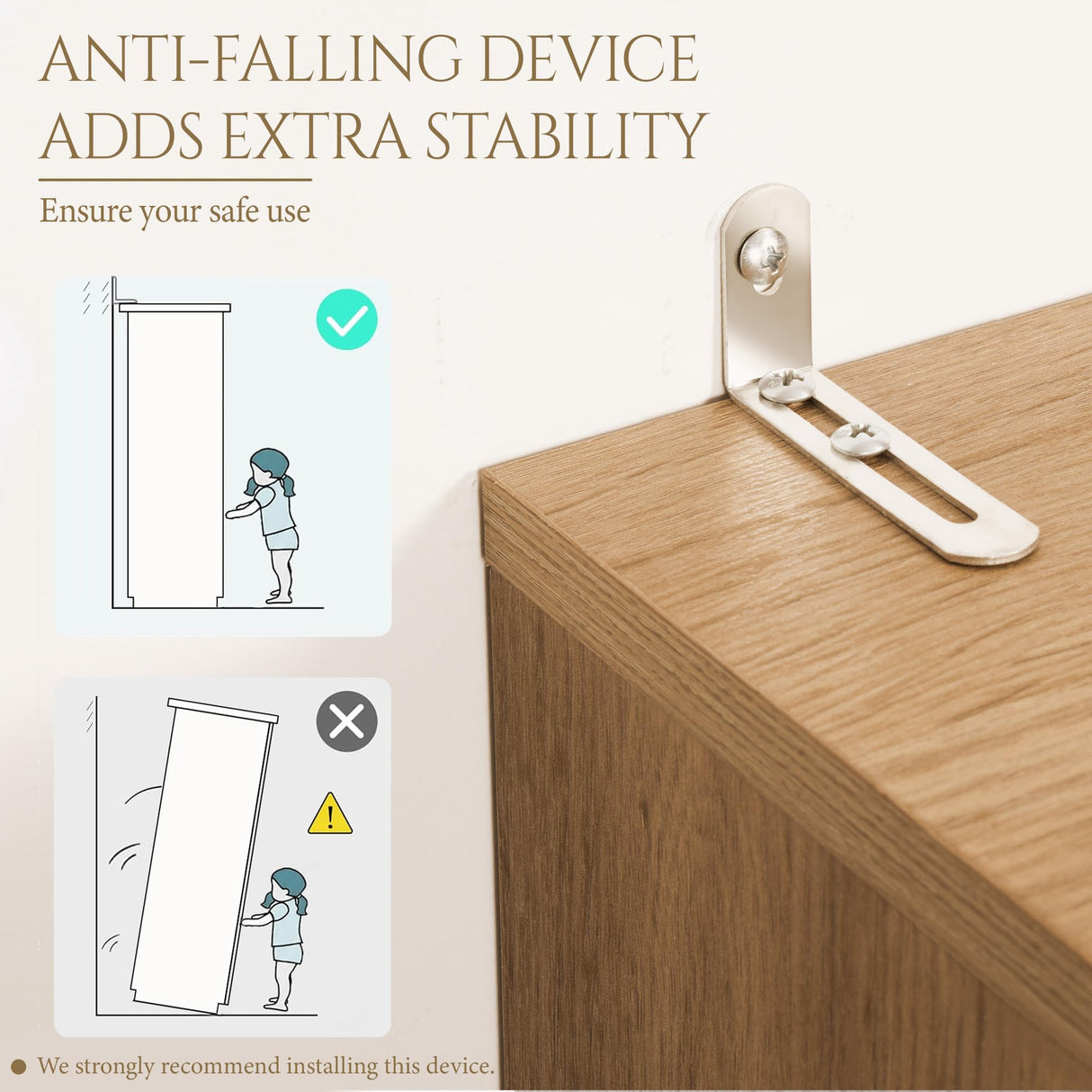 Yechen 64" Fluted Armoire Wardrobe Closet with Doors and Drawer, Wooden Wardrobe Closet Cabinet with Adjustable Shelve, Modern Small Armoires Storage Clothes, Coats for Bedroom, Natural Yechen