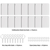 Duufin 120 Pieces Rectangle Sublimation Keychain Blanks Double Side Heat Transfer Blanks MDF Key Rings Blank Board Key Chain Blanks for Sublimation DIY and Craft Duufin