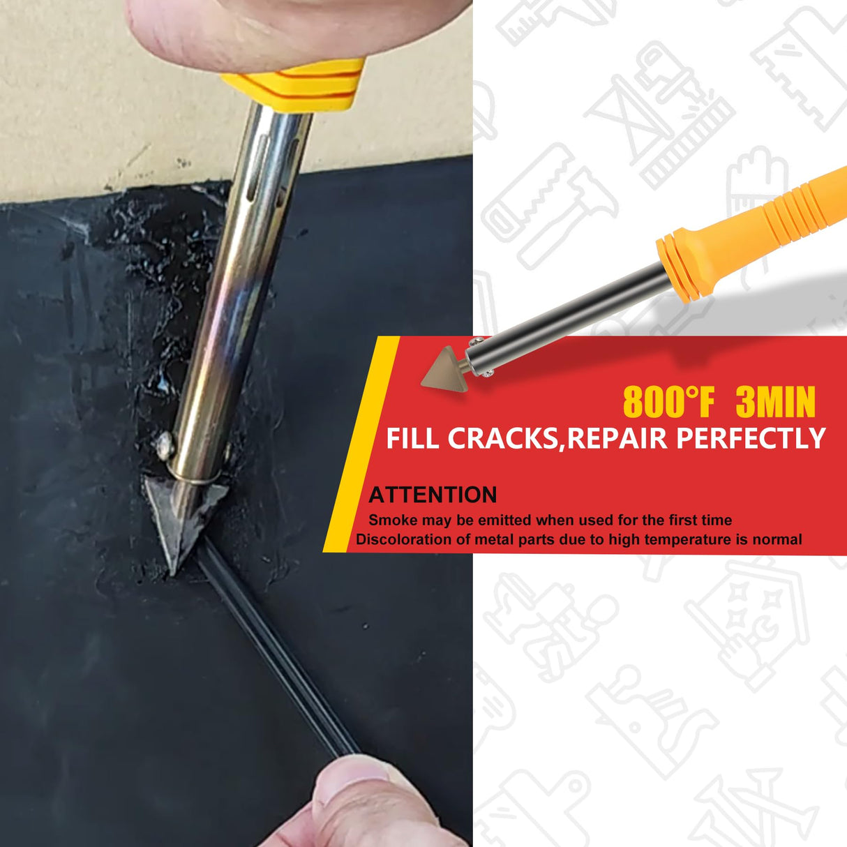 Plastic Welder, 2 in 1 Plastic Welding Kit, SONNLER 1000PCS Hot Stapler Plastic Repair Kit For Car Bumper Crack Repair with Plastic Iron Plastic Rods, Metal Mesh, Abrasive Paper, Aluminum Tape SONNLER