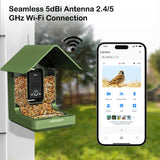 Camojojo Bird Feeder with Camera of 32MP Photo & 4K Video, Smart Bird Feeder with AI Identify, 10000mAh Built-in Battery, Full-Color Night View, 32 SD, IP66, 2.4G/5G Dual WiFi Wireless, Live Function Camojojo