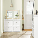 Haotian White Shoe Cabinet with 4 Flip Drawers, Large Freestanding Shoe Rack, Modern Shoe Organizer for Entryway, Hallway, Entance FSR79-W Haotian