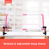 XEmbro Large Embroidery Scroll Frame, Adjustable Cross Stitch Scroll Frame, Plastic Clip Frame for Embroidery, Punch Needle Frame Scroll Frames for Cross Stitching, Needlework(34.6 x 14.2 Inches) XEmbro