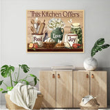 JFYHAB Kitchen Diamond Art Kits for Adults, Food Diamond Painting Kits for Adults Beginners, DIY 5D Diamond Painting with Round Gem Art Kits for Adults for Gift Home Wall Decor 12x16 Inch JFYHAB