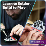 amomii Testudo: Soldering Practice Kit, 3 Builds, Multiple Projects + USB C Microcontroller, Arduino IDE Compatible Electronics Starter Kit for Beginners, Makers, Adults & Teens, Included eBook amomii