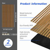 Luxdecor Acoustic Wood Slat Wall Panels for Wall 2pack Wood Slat Panels for Wall 47.2”x23.6” Wooden Acoustic Venner Panels 3D, Fluted Wall Slat Panels 0.82”in Luxdecor