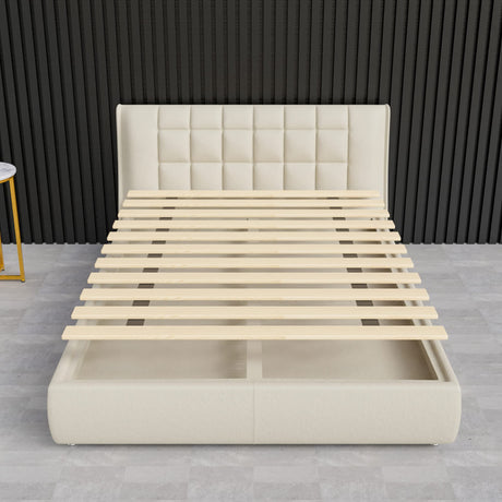 Greaton, 0.68-Inch Heavy Duty Horizontal Wooden Bunkie Board/Bed Slats, 72" x 54", Beige Greaton