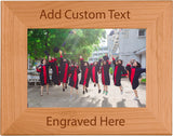 Personalized Add Your Custom Text Hanging/Tabletop Wall Natural Alder Wood Picture Photo Frame Customizable (4x6-inch Horizontal) CustomGiftsNow