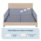 Allewie Queen Size Bed Frame with Adjustable Headboard, Upholstered Platform Bed with Wood Slats, Heavy Duty Mattress Foundation, No Box Spring Needed, Noise-Free, Easy Assembly, Beige Allewie
