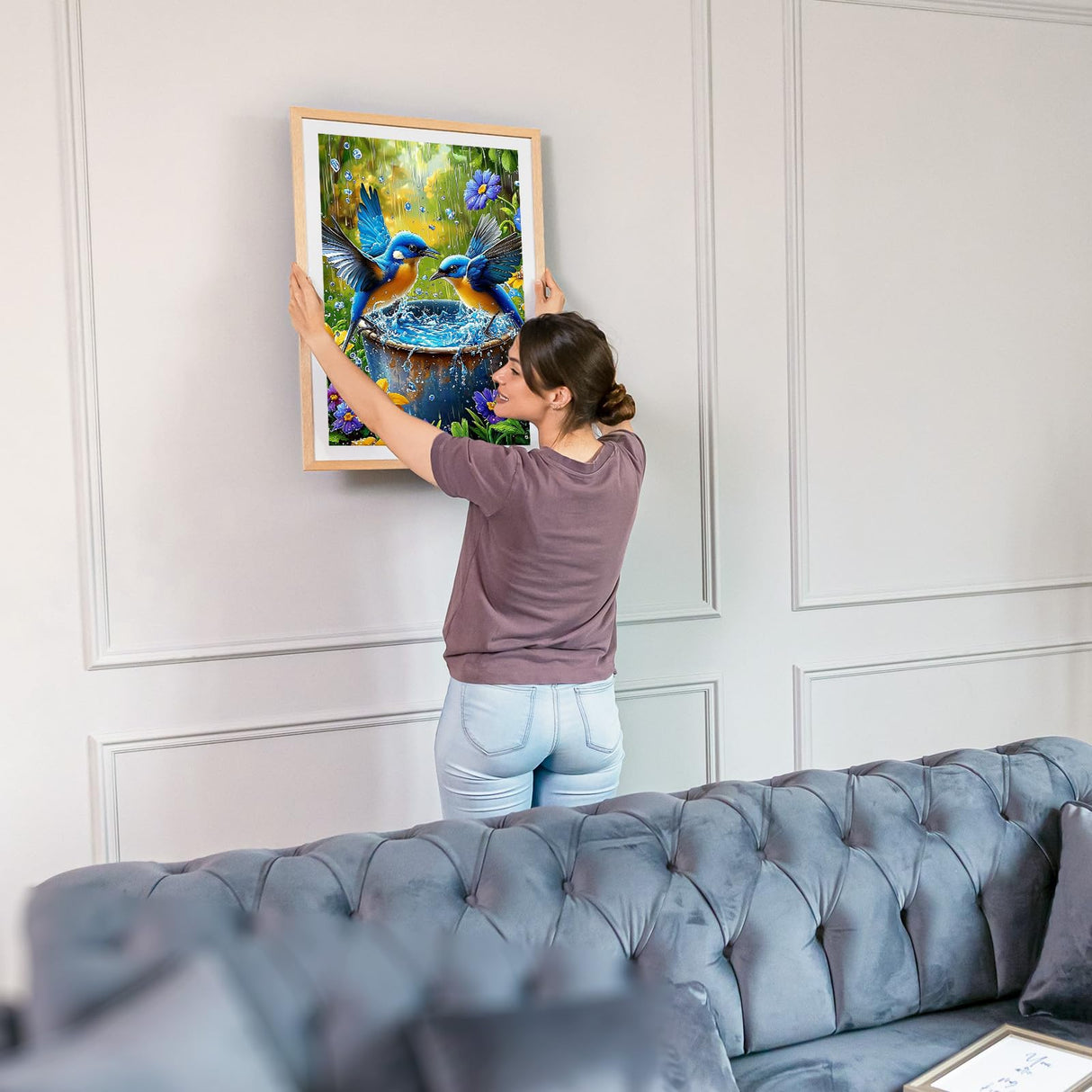 MOGTAA Bird Diamond Art Kits for Adults, 5D Full Drill Diamond Painting Kits for Adults Beginners, DIY Flowers Round Diamond Dots for Adults, Gem Art for Home Decor 12 X 16Inch MOGTAA