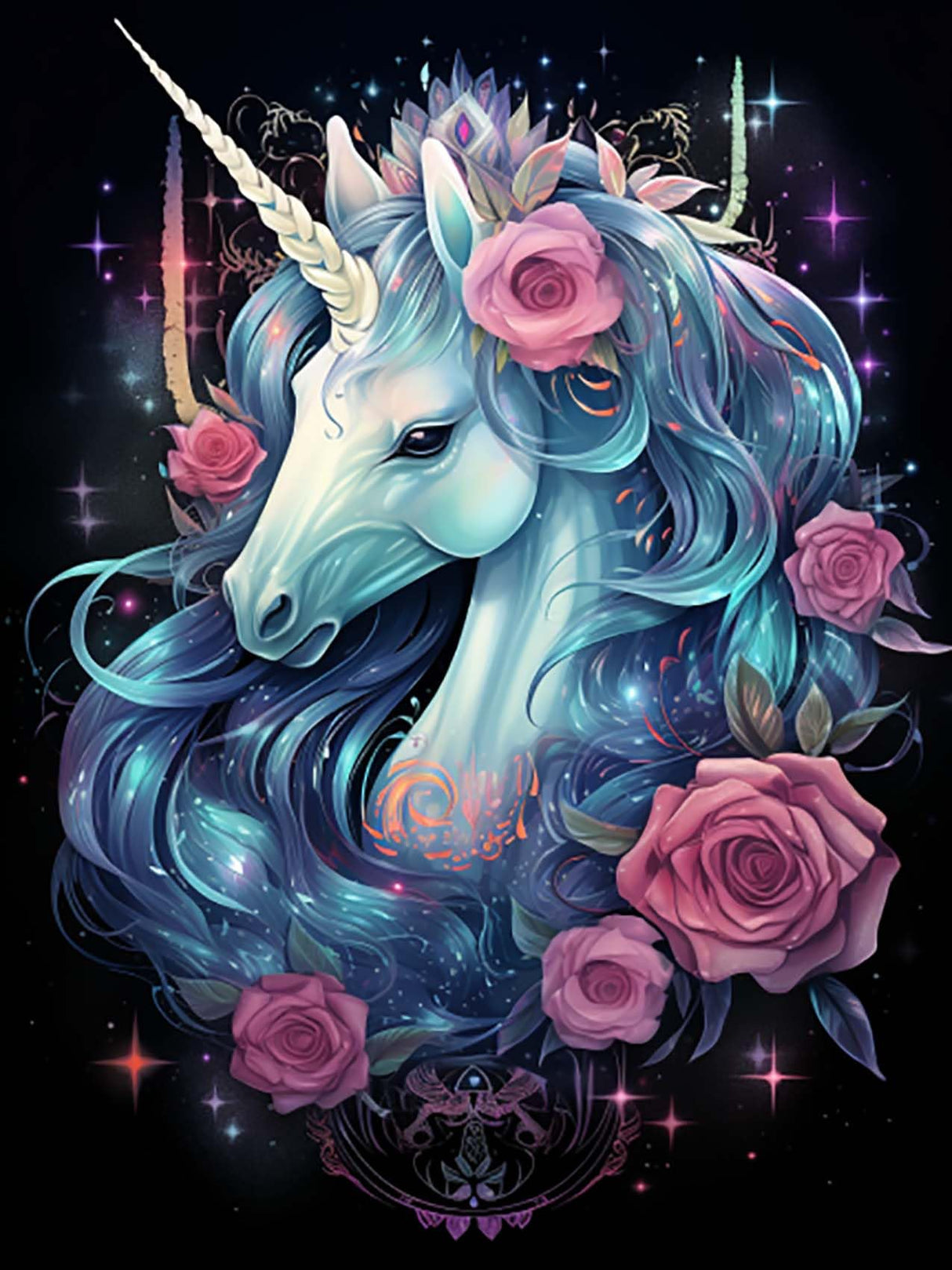 Reofrey DIY Diamond Art Kits for Adults Horse, Animal Full Drill Round Rhinestone Diamond Painting Kits, Cross Stitch Embroidery Canvas for Crafts Home Wall Decor 30x40cm Reofrey