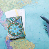 2 Pieces Diamond Painting Leather Passport Holder, DIY Special Shaped Crystal Painting Travel Passport Protective Cover for Boarding Pass, ID Card, Driver's License-20X14CM (AA082-AA220) Vocttaiy