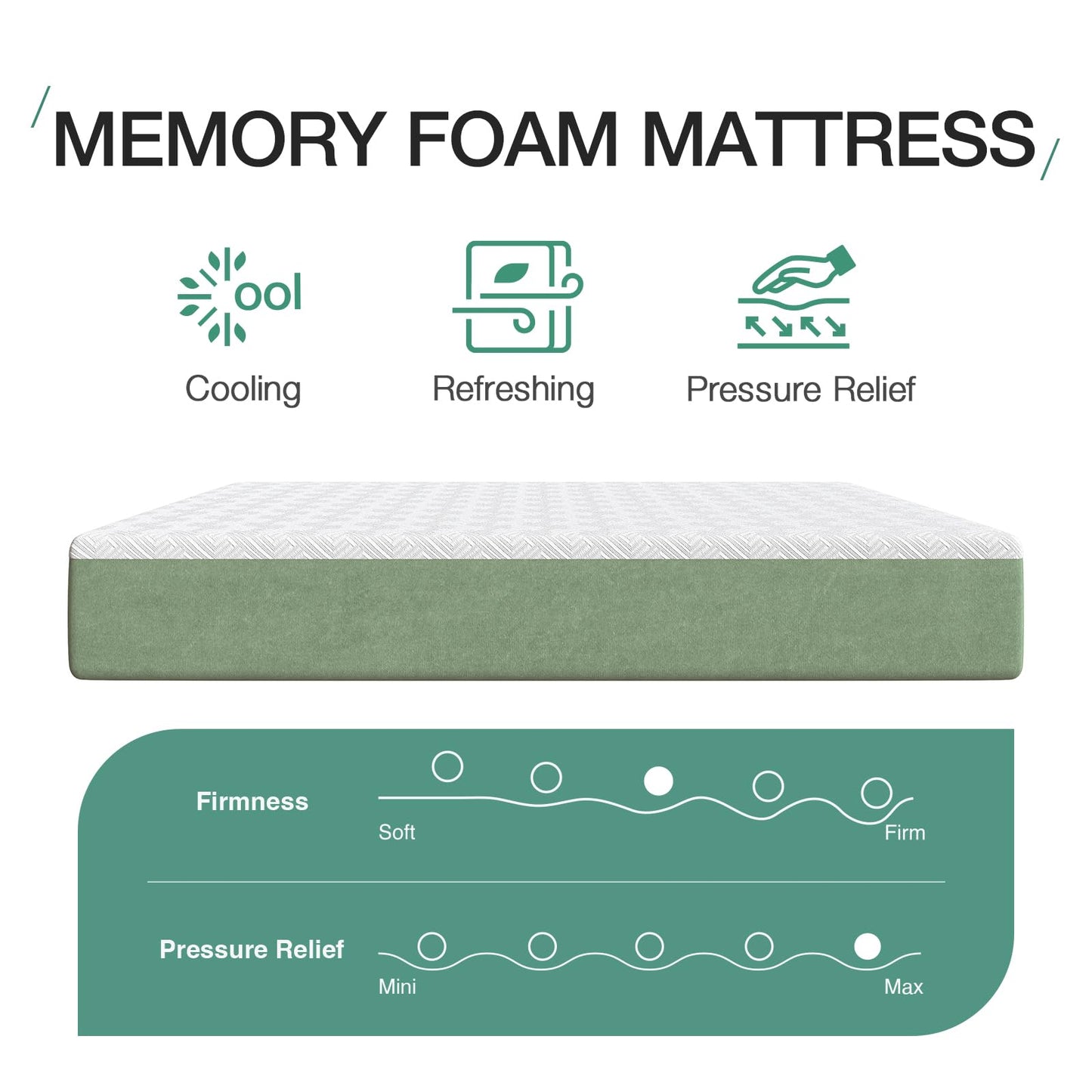 Novilla 10 Inch Twin Mattress Gel Memory Foam Mattress with Cooling Gel Foam for Pain Relief Twin Bed Mattress in a Box Medium Plush Twin Size Mattress