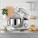 HOWORK 8.5QT Stand Mixer, 660W 6+P Speed Tilt-Head, Electric Kitchen Mixer With Dishwasher-Safe Dough Hook, Beater, Wire Whip & Pouring Shield(8.5 QT, Silver) HOWORK