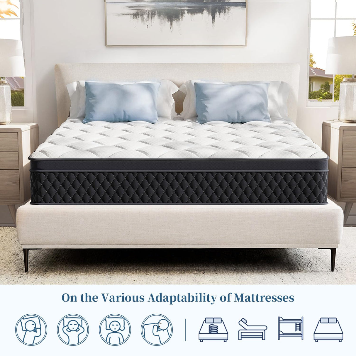 LDLON Twin Mattress, 10 Inch Hybrid Memory Foam Mattress in a Box, Pressure Relief, Pocket Springs for Motion Isolation, Medium Firm Support, CertiPUR-US Certified, Fiberglass Free LDLON