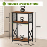 Snughome Fish Tank Stand, 10 Gallon Aquarium Stand with Storage, 3 Tier Heavy Metal Fish Tank Stand Fish Tank Shelf 20.47''L×11.42''W×30.91''H, Rustic Brown Snughome