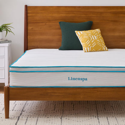 Linenspa 10 Inch Memory Foam and Spring Hybrid Mattress - Medium Feel - Bed in a Box - Quality Comfort and Adaptive Support - Breathable - Cooling - Perfect for a Guest Bedroom - Twin Size