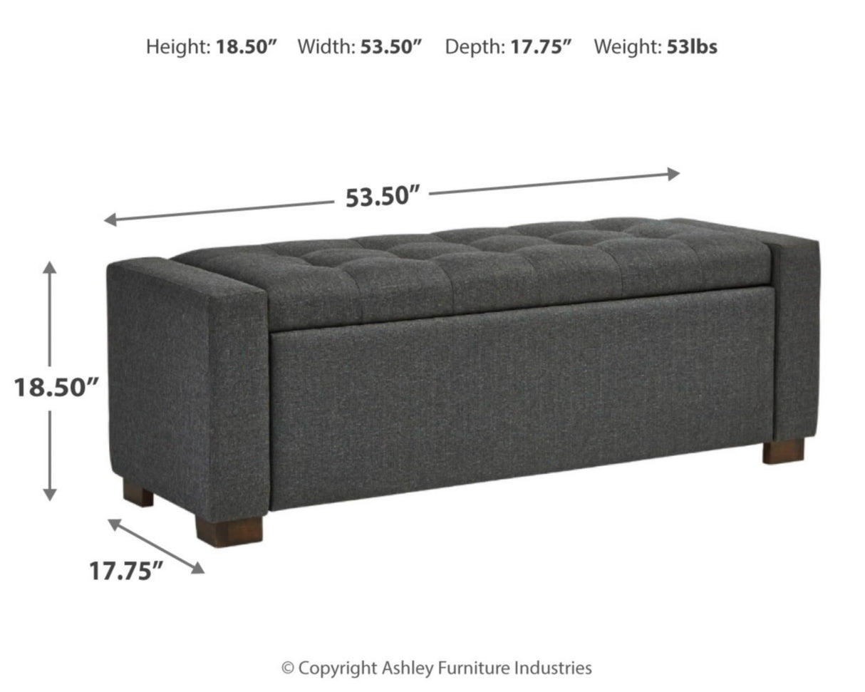 Signature Design by Ashley Cortwell Ottoman Tufted Entryway Storage Bench, Charcoal Gray Signature Design by Ashley