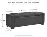 Signature Design by Ashley Cortwell Ottoman Tufted Entryway Storage Bench, Charcoal Gray Signature Design by Ashley