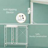 HIGDBFE Dresser with Hanging Rack, 8-Drawer Dresser for Bedroom with Charging Station & LED Lights, White Kids Dresser with Clothes Rack&Shoe Rack, Chest of Fabric Drawers for Bedroom, White HIGDBFE