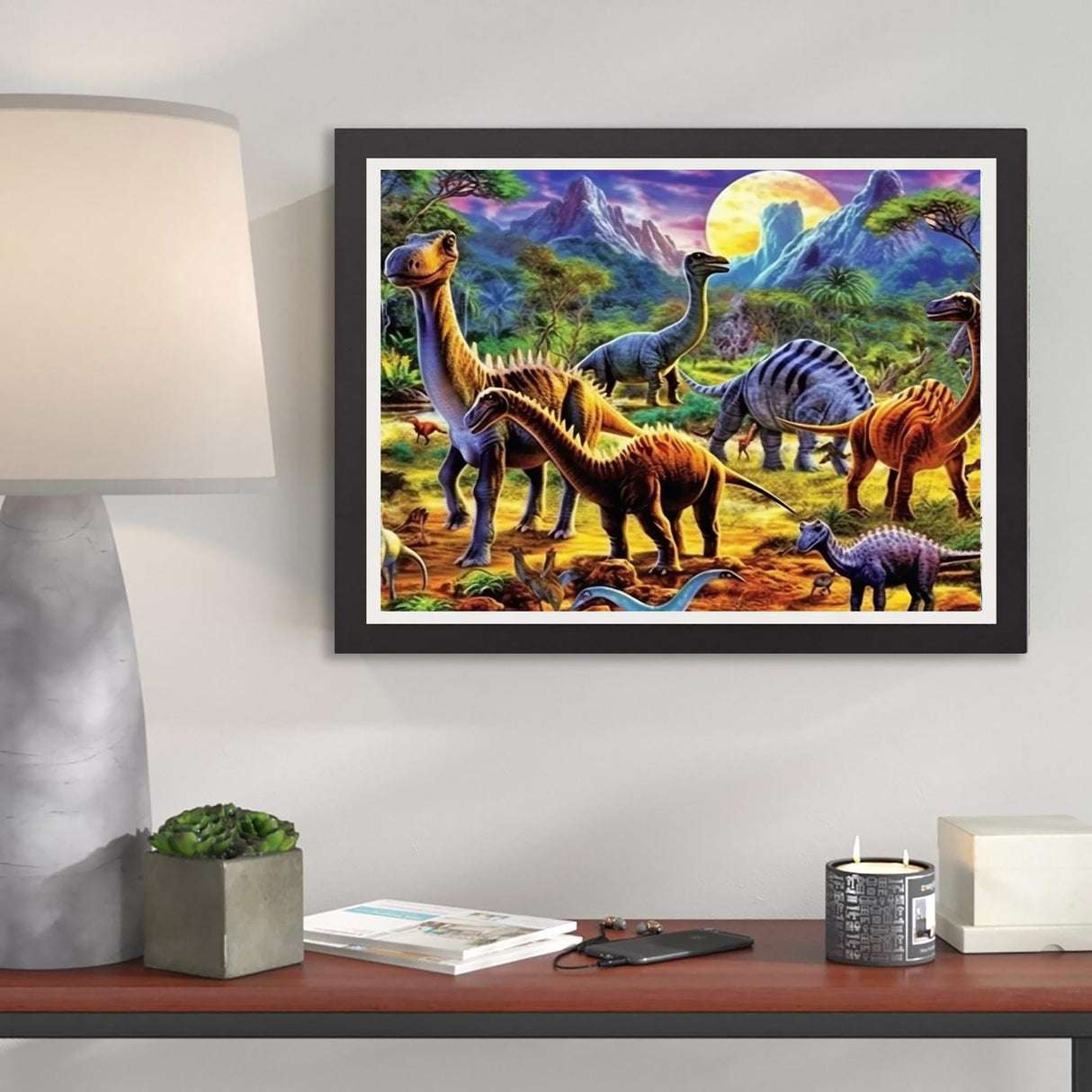 Kaliosy 5D Diamond Art Kits for Adults by Number Kits The Dinosaur Family, Diamond Painting Arts DIY DiamondingCraft Home Decor 30x40 cm (12x16 inch) LZ-795 (x14561) Kaliosy