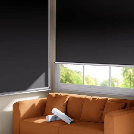 TRYAST 100% Blackout Roller Shades, Cordless No Tools No Drill Blinds for Indoor Windows, Thermal Insulation UV Protection, Easy Install Blackout Curtains with Rod & Buckles(22" W*36" H) TRYAST