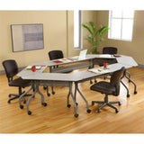 Iceberg Officeworks Mobile Training Table with Two Locking Wheels, Gray and Charcoal, 72" L x 18" W x 29" H,Grey Iceberg