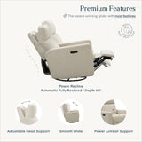 Nurture& The Glider Plus - Premium Nursery Power Recliner | Swivel Chair with Adjustable Head Support and Adjustable Lumbar Support | Built-in USB - The Ultimate Comfort for Nursing, Relaxing (Ivory) Nurture&