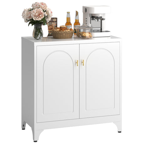 TIMELESS PIECES Coffee Bar Cabinet,Kitchen Storage Cabinet,Buffet Cabinet with Storage and Adjustable Shelf,White Sideboard Buffet Cabinets for Living Room TIMELESS PIECES
