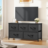 YITAHOME Dresser with 5 Drawers - Fabric Storage Tower, Black Dresser & Chest of Drawers, Organizer Unit for Bedroom YITAHOME