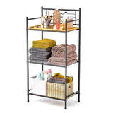 LEEDA 3-Tier Freestanding Multipurpose Storage Shelves Heavy Duty Metal Shelving Unit, Display Plants Flowers Bath Essentials, for Kitchen Bathroom Office, Black Leeda Made