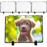 Nicunom 4 Pack Sublimation Blank Slate Rock Photo Plaque Frame with Display Stand, Personalized Rectangular Picture Stone Frame, DIY Gift for Easter Father's Day Birthday Wedding, 7.5 x 5.5 In Nicunom